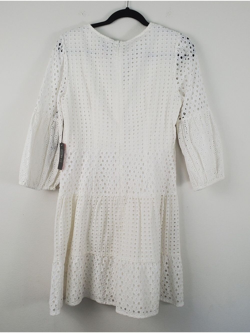 Vince Camuto White Eyelet Mini Dress Size 10 - Picture 7 of 13
